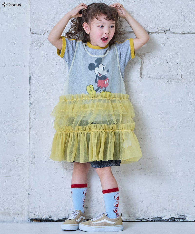 【おみっきー】2台 別注】【親子お揃い】ミッキーマウス ラグランラインTシャツ