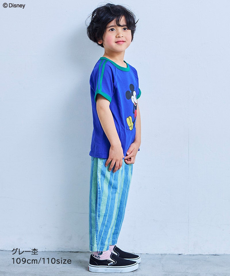 別注】【親子お揃い】ミッキーマウス ラグランラインTシャツ