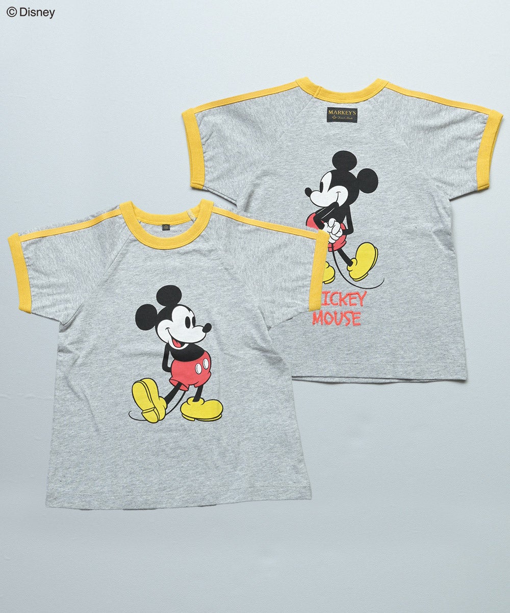 別注】【親子お揃い】ミッキーマウス ラグランラインTシャツ