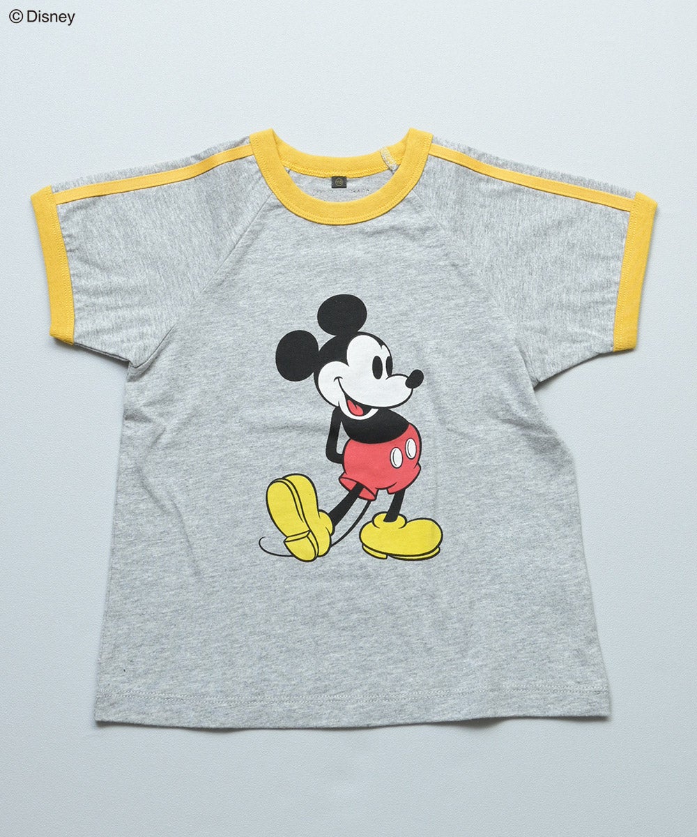 別注】【親子お揃い】ミッキーマウス ラグランラインTシャツ