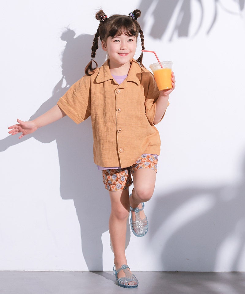 親子お揃い】Wガーゼオープンカラーワイドシャツ ｜ トップス ｜ 子供