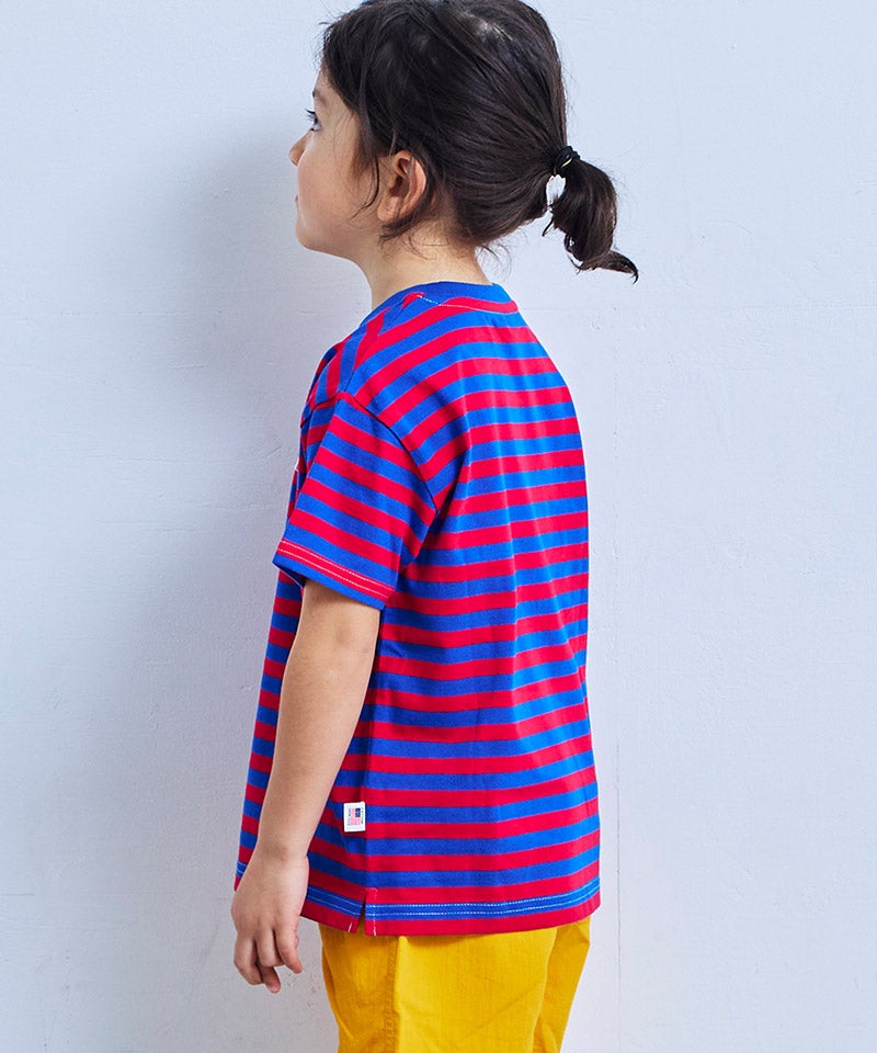 M*A様 No.5365 USA製 ラガーシャツ太ボーダー マルチカラー ヴィン COTTON from U.S.A】マイニチワッペンボーダーTシャツ ｜ トップス