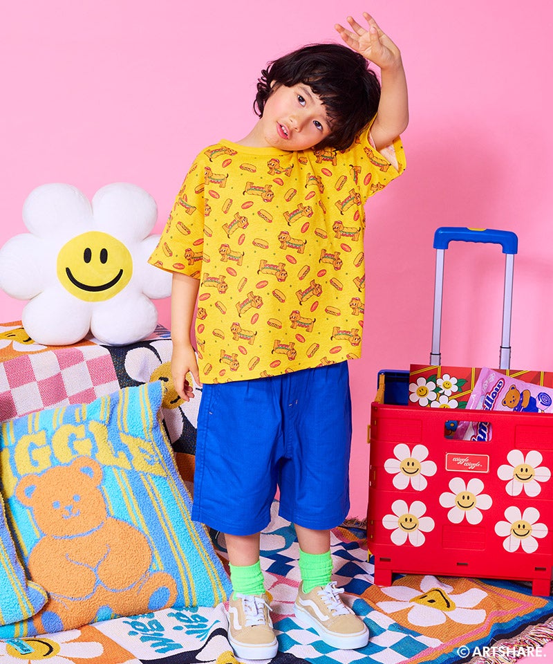 別注】wiggle wiggle ワッフル総柄半袖T ｜ トップス ｜ 子供服の
