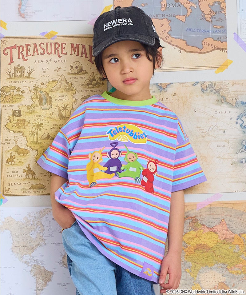 別注】【親子お揃い】Teletubbies マルチボーダーTシャツ ｜ トップス