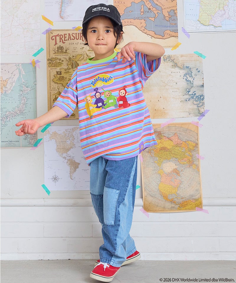 別注】【親子お揃い】Teletubbies マルチボーダーTシャツ ｜ トップス