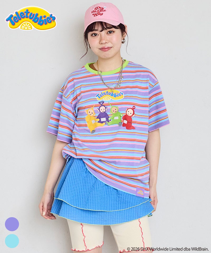 別注】【親子お揃い】Teletubbies マルチボーダーTシャツ / 大人サイズ