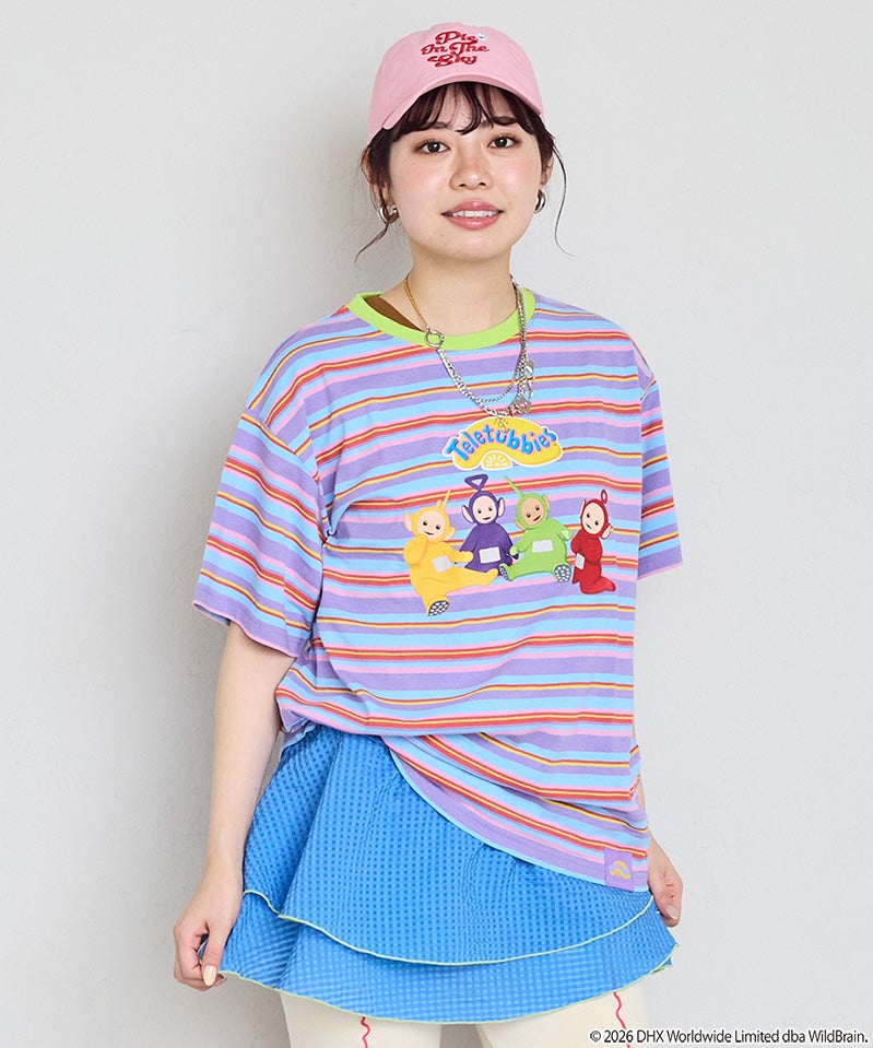 別注】【親子お揃い】Teletubbies マルチボーダーTシャツ / 大人サイズ