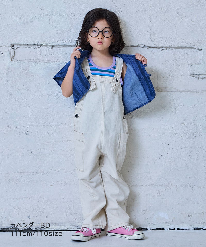 45R 前後で柄の違うタンクトップ 親子お揃い】先染めボーダータンクトップ ｜ トップス ｜ 子供服の