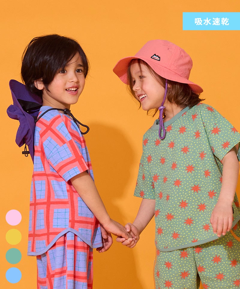 吸水速乾】サーマルメッシュ総柄Tシャツ ｜ トップス ｜ 子供服の