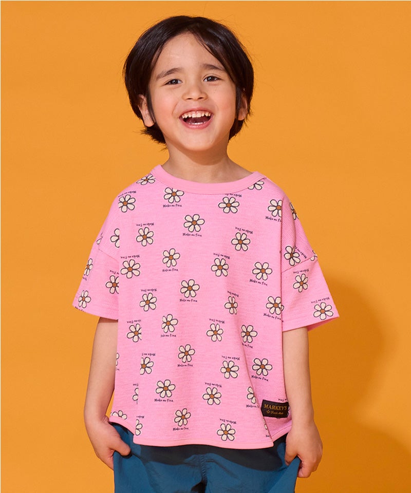 吸水速乾】サーマルメッシュ総柄Tシャツ ｜ トップス ｜ 子供服の