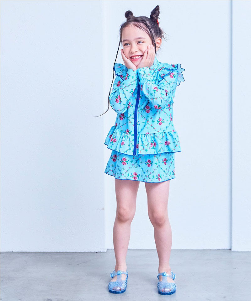 水着・ラッシュガード maki 水着】GIRL'S ZIPラッシュガード ｜ 水着・プールグッズ ｜ 子供服の