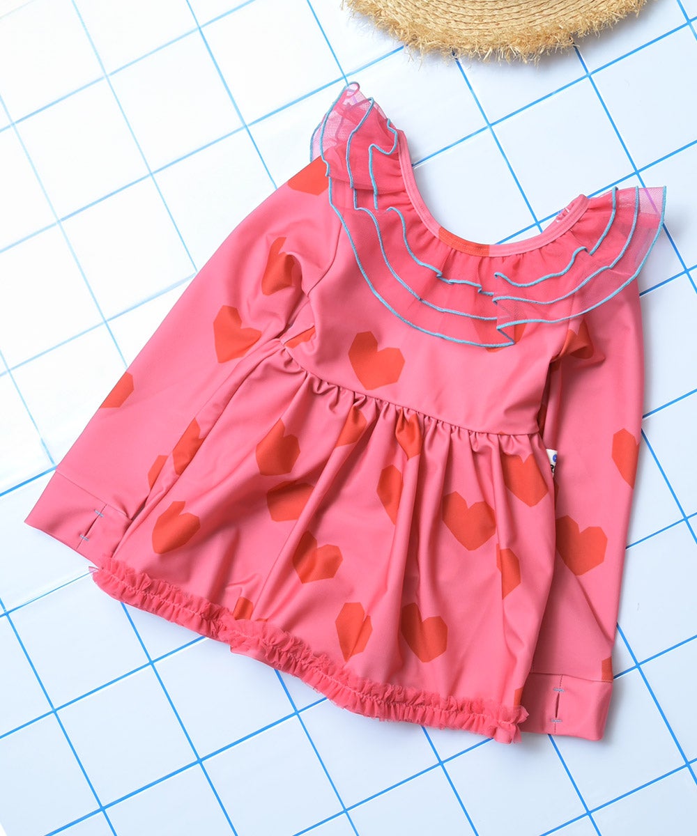 水着】ビッグフリル長袖ワンピース ｜ 水着・プールグッズ ｜ 子供服の