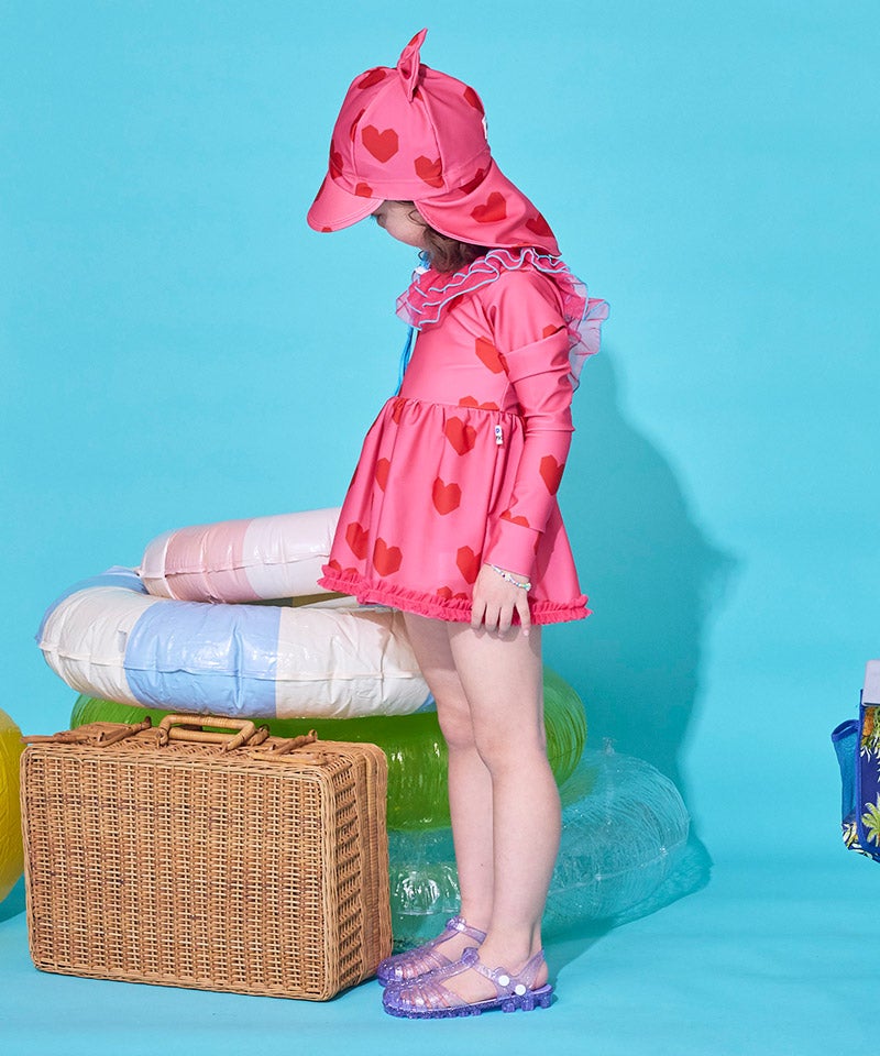 水着】ビッグフリル長袖ワンピース ｜ 水着・プールグッズ ｜ 子供服の