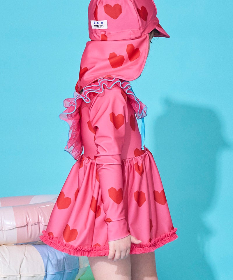 水着】ビッグフリル長袖ワンピース ｜ 水着・プールグッズ ｜ 子供服の