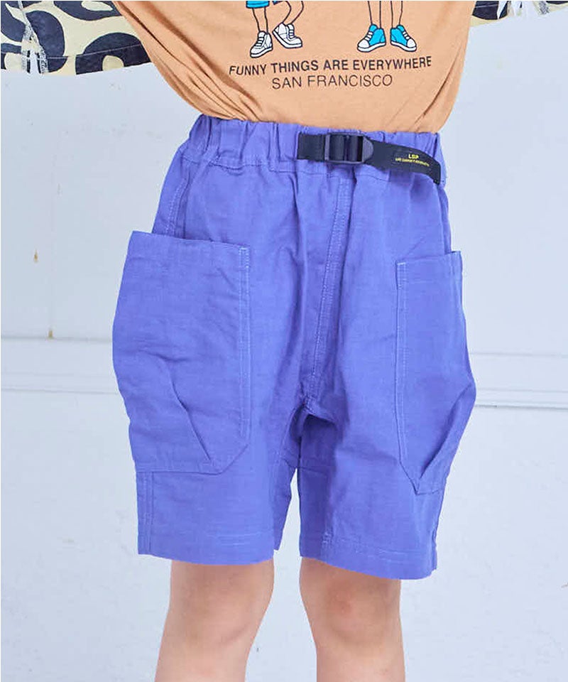 ダークブルー ショートパンツ バックポケット付き 接触冷感】ビックポケットクライミングショートパンツ ｜ ボトムス