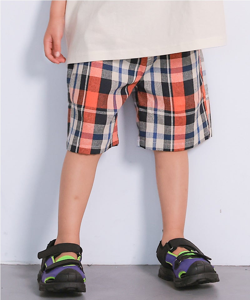 GOODENOUGH 赤黒のチェック柄ショートパンツ M 先染めチェックショートパンツ ｜ ボトムス ｜ 子供服のセレクト