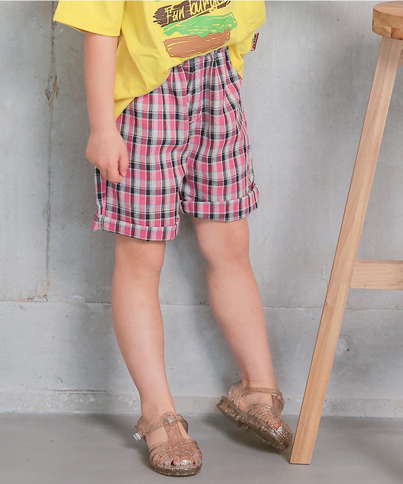 先染めチェックショートパンツ ｜ ボトムス ｜ 子供服のセレクト