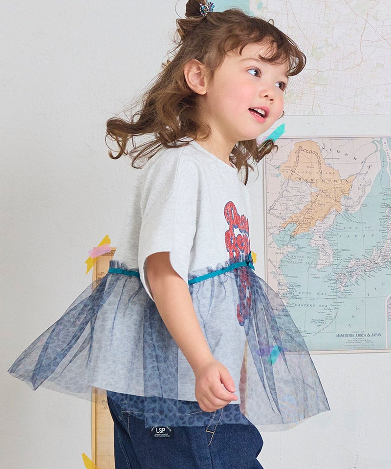 レオパードチュール半袖Tシャツ ｜ トップス ｜ 子供服のセレクト