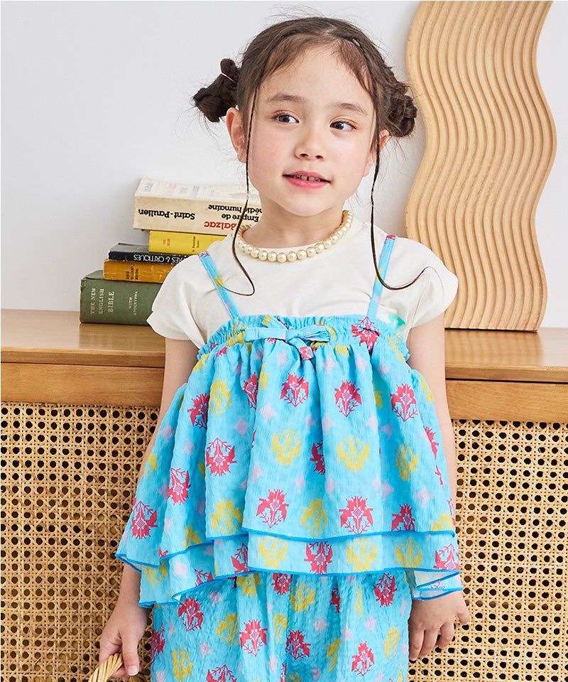 TIME SALE】総柄サッカー2WAYキャミソール ｜ トップス ｜ 子供服の