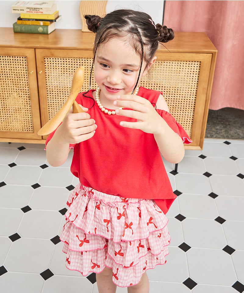 COMME des GARÇONS 数字総柄 キュロットスカート パンツ 総柄サッカーフリルキュロットパンツ ｜ ボトムス ｜ 子供服のセレクト
