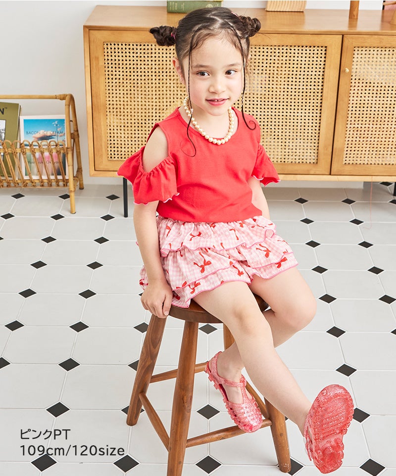 総柄サッカーフリルキュロットパンツ ｜ ボトムス ｜ 子供服のセレクト