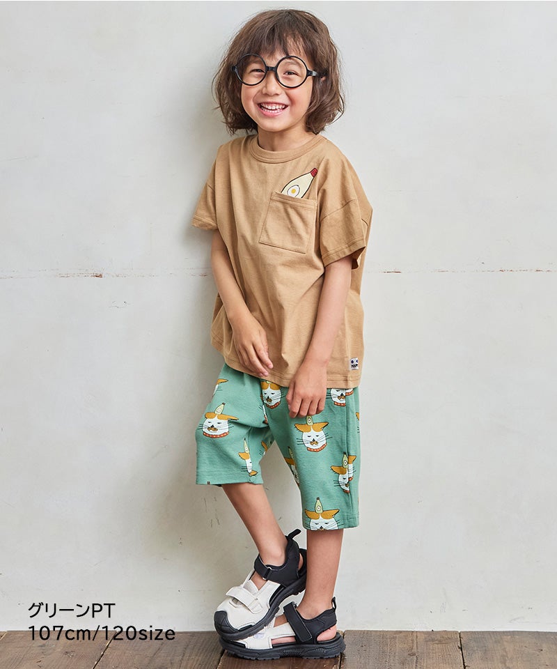 キャピタル　サルエルショートパンツ　ヤシの木柄　3 総柄サルエルショートパンツ ｜ ボトムス ｜ 子供服のセレクトショップ