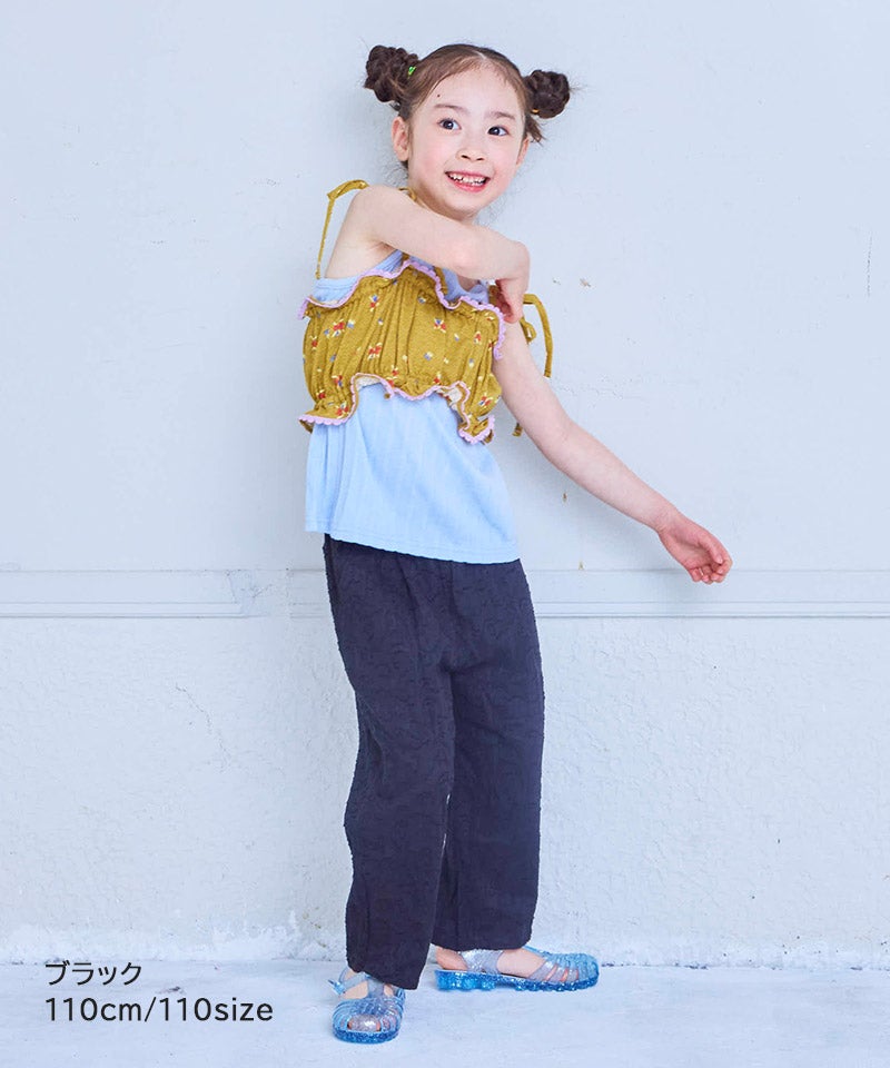 fish and kids パッチワークジャガードパンツ 親子お揃い】ジャガードローンリラックスパンツ ｜ ボトムス ｜ 子供服