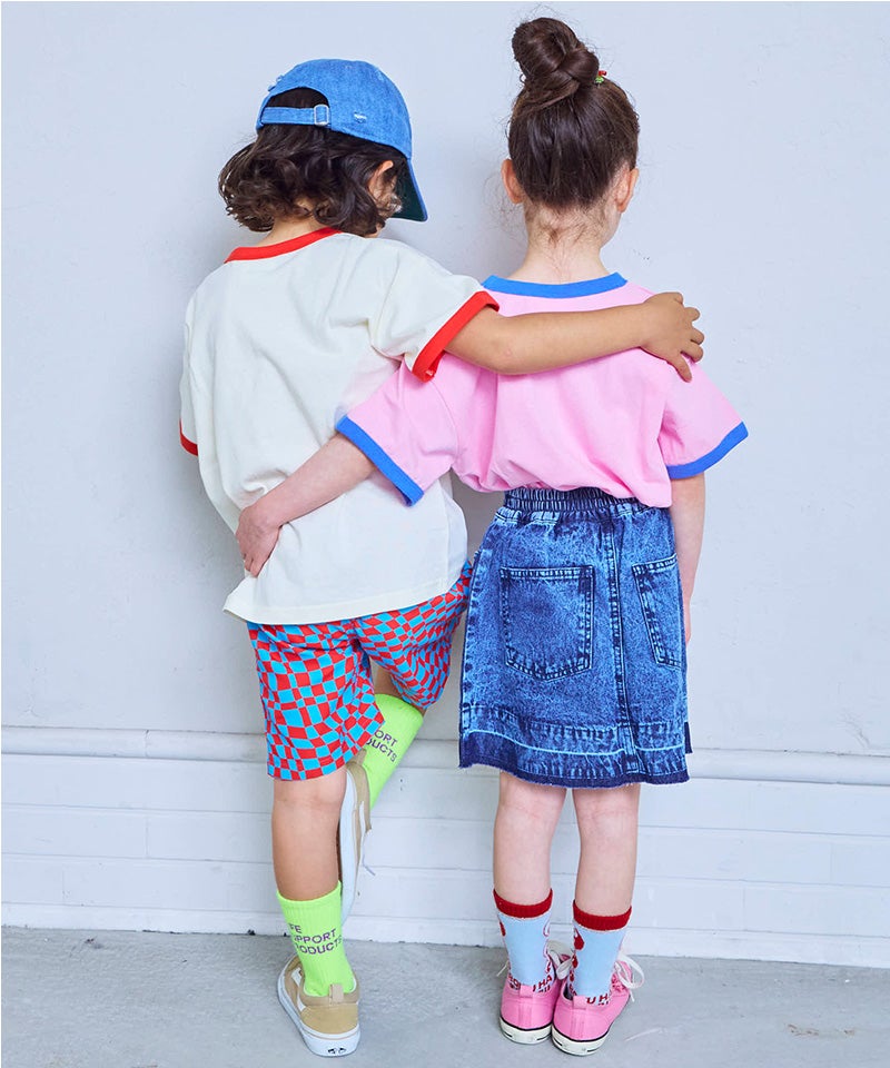 子供服　麻　　紅花染 別注】Steven Rhodes プリント半袖Tシャツ ｜ トップス ｜ 子供服の