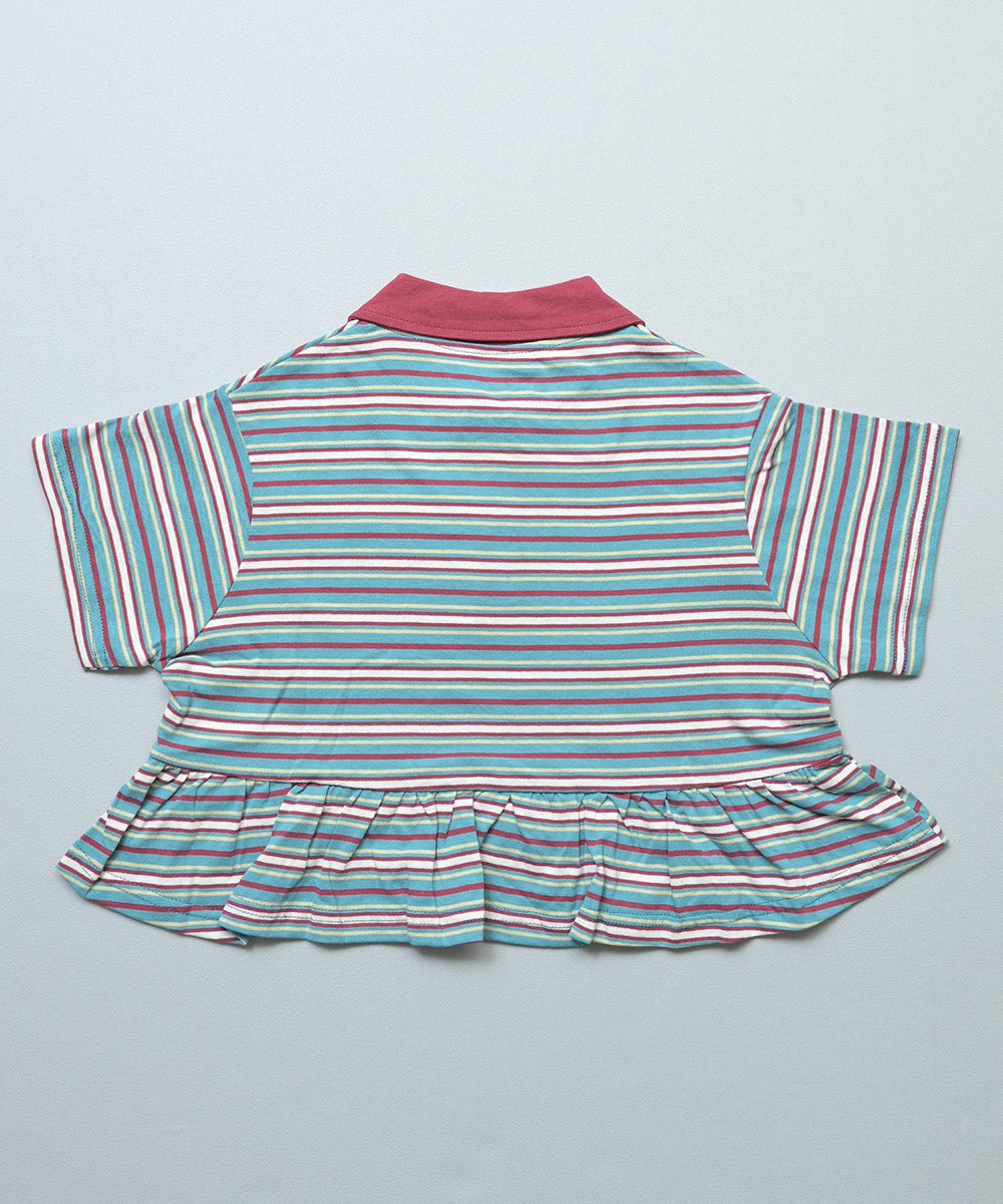 BORDERS 半袖チュニック 38 ポロ襟付きボーダー半袖チュニック ｜ トップス ｜ 子供服のセレクト
