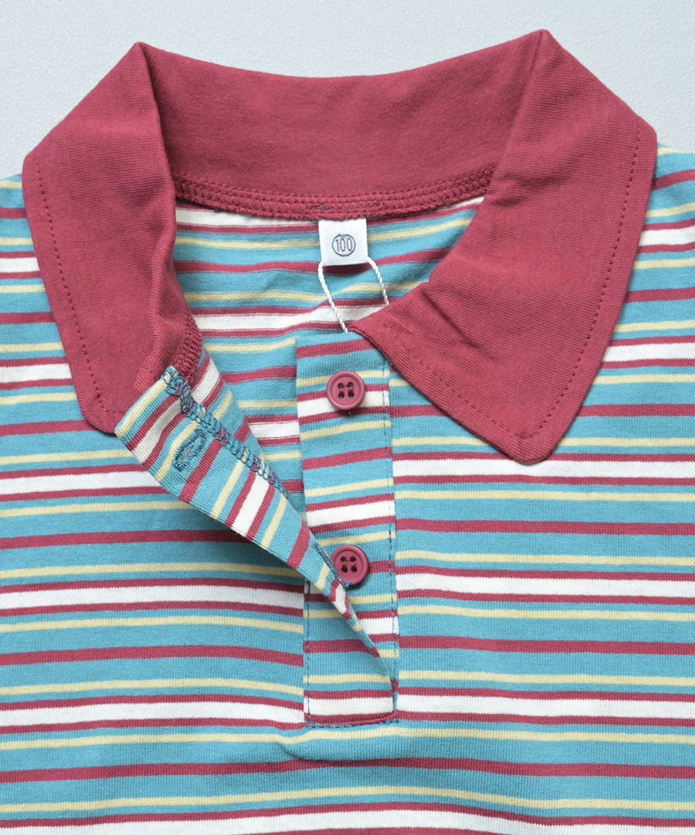 BORDERS 半袖チュニック 38 ポロ襟付きボーダー半袖チュニック ｜ トップス ｜ 子供服のセレクト