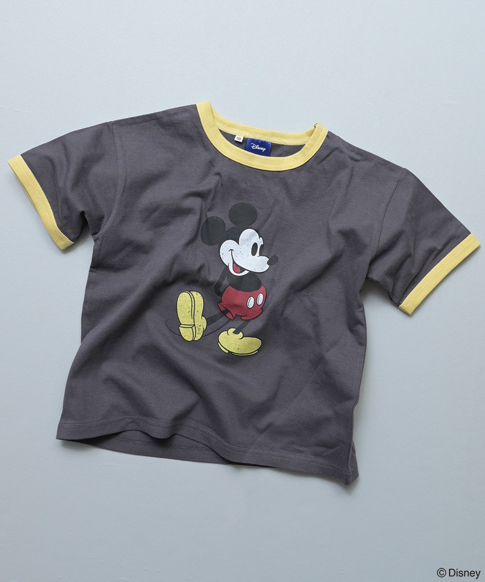 別注】ミッキーレトロプリントリンガー半袖Tシャツ ｜ トップス