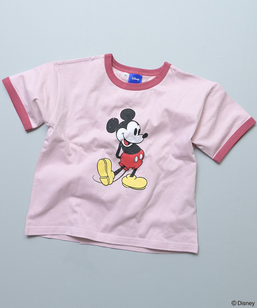 別注】ミッキーレトロプリントリンガー半袖Tシャツ ｜ トップス