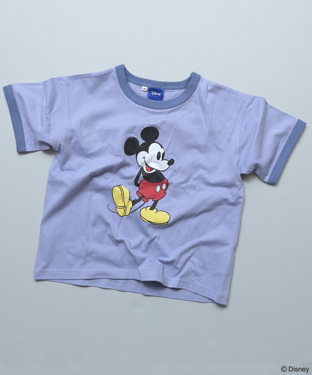 別注】ミッキーレトロプリントリンガー半袖Tシャツ ｜ トップス