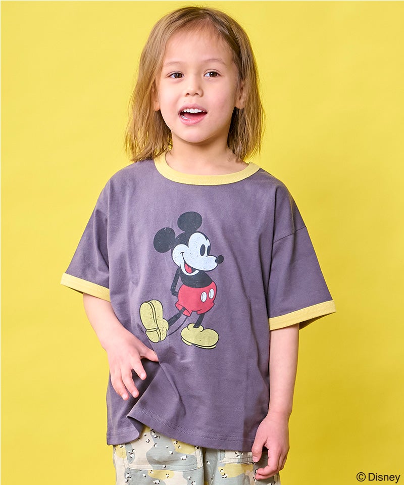 ⭐️【新品・未使用】ミッキーマウスとのコラボのTシャツ 別注】ミッキーレトロプリントリンガー半袖Tシャツ ｜ トップス