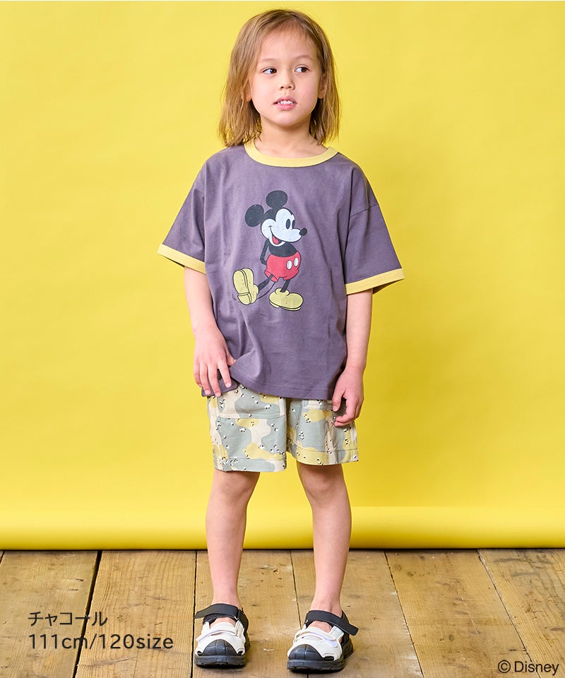 別注】ミッキーレトロプリントリンガー半袖Tシャツ ｜ トップス