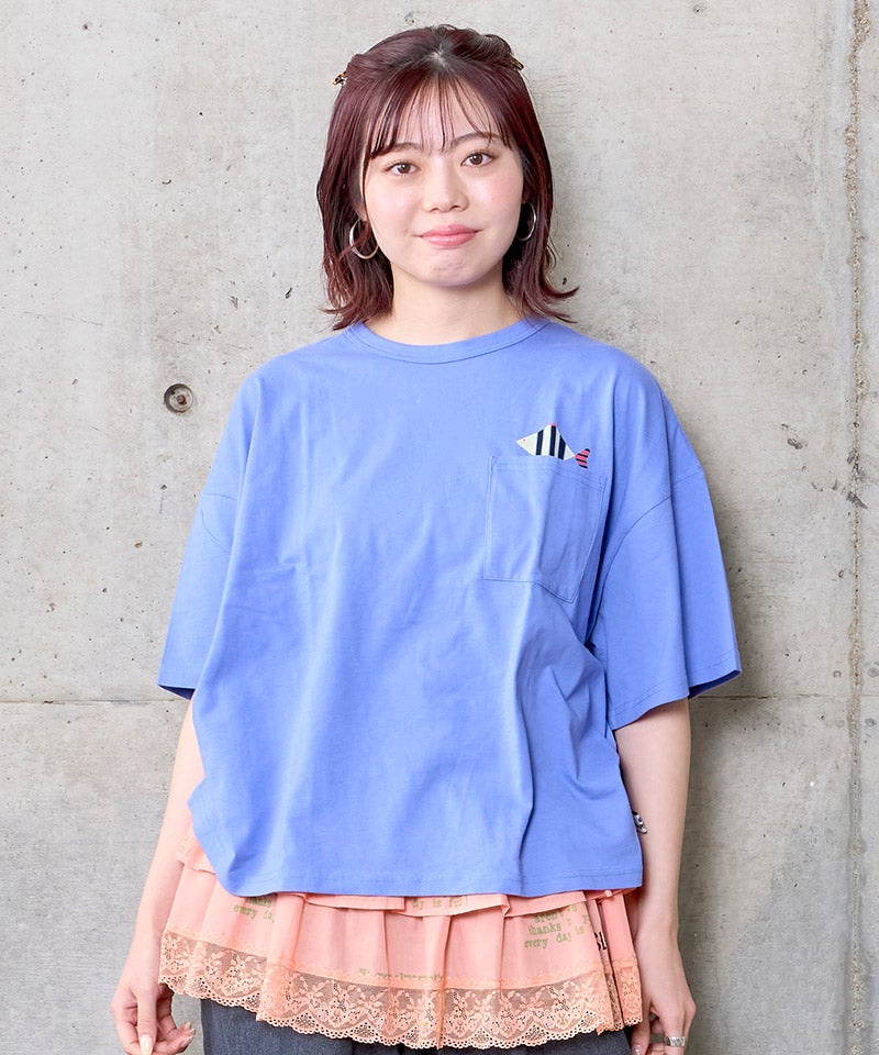親子お揃い】ポケットひょっこり半袖Tシャツ/大人サイズ ｜ トップス