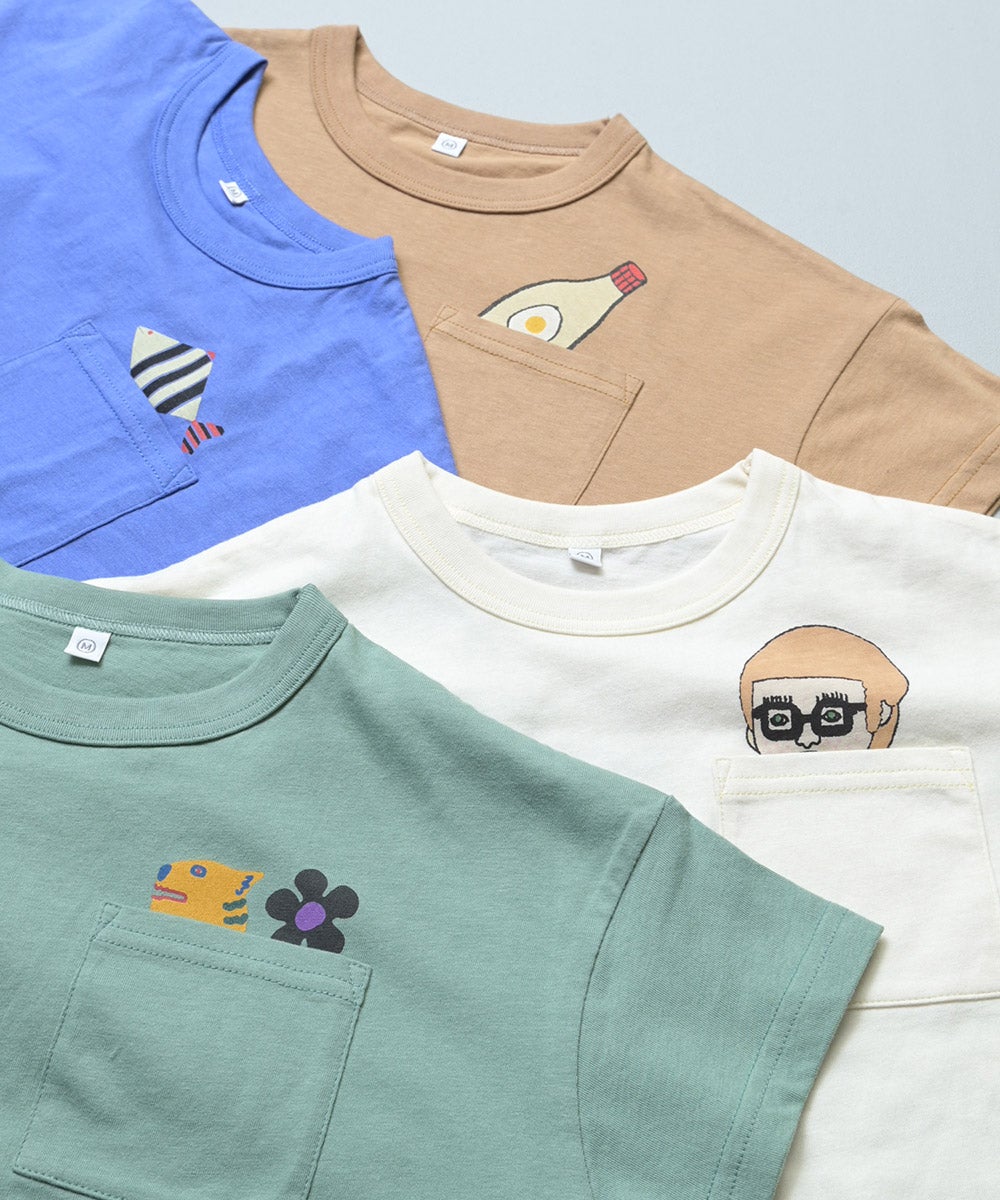 親子お揃い】ポケットひょっこり半袖Tシャツ/大人サイズ ｜ トップス