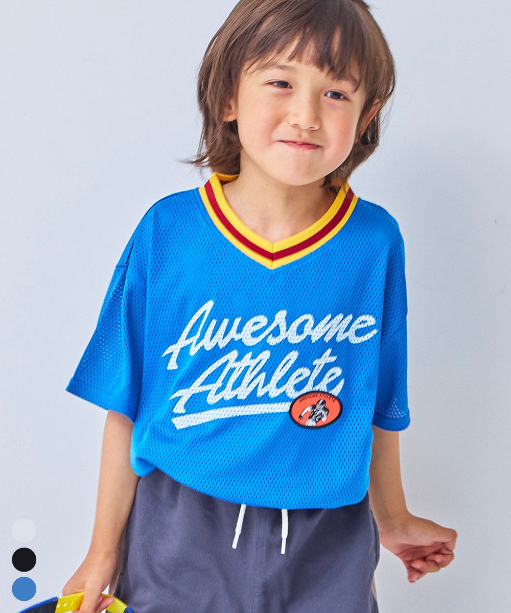 アイケーイー　メッシュTシャツ　M TIME SALE】メッシュワッペン半袖Tシャツ ｜ トップス ｜ 子供服の