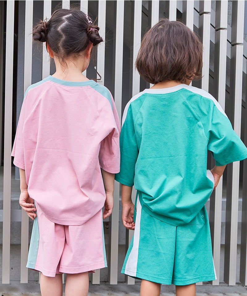 水陸両用】切り替えラインラグラン半袖Tシャツ ｜ トップス ｜ 子供服