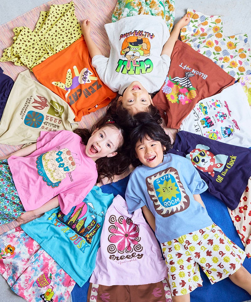 BAPEKIDSカラフルキャラクターTシャツ＆ショートパンツセット80cm正規品 ぱぱっとサマーセットアップ(Tシャツ+ハーフパンツ) ｜ セットアップ