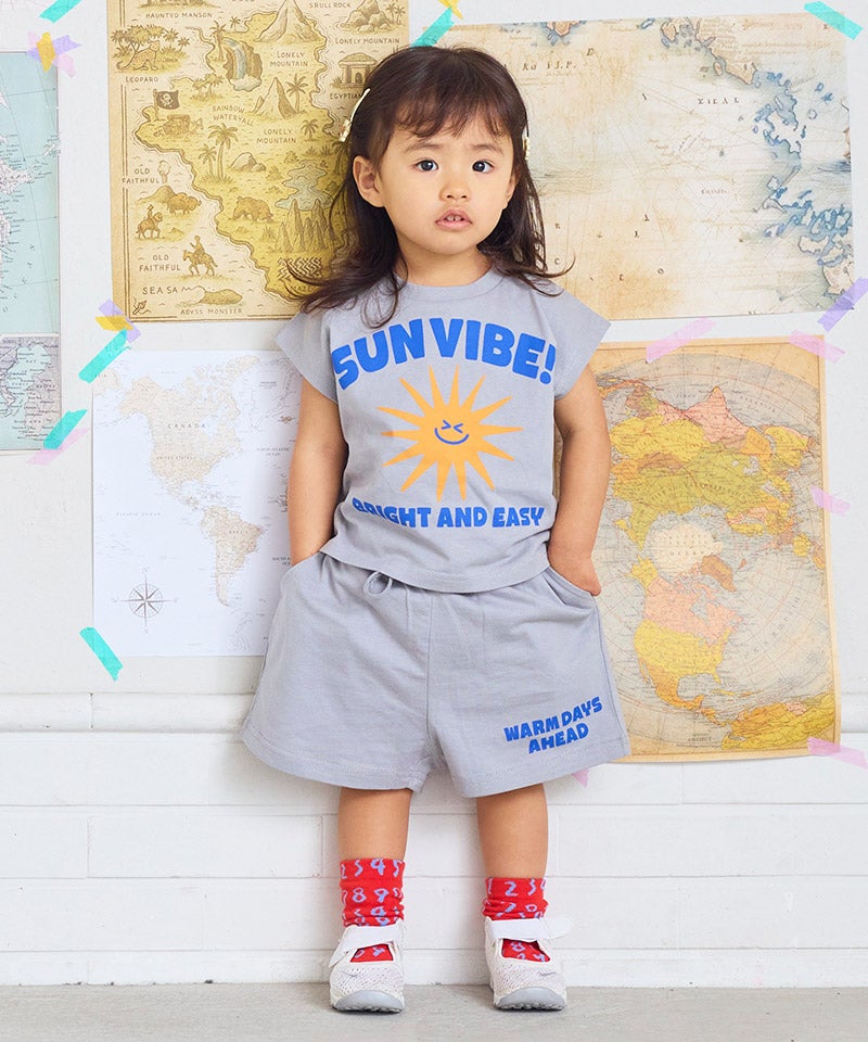 【美品】BABYL+shibori　セットアップ上下＋完売Tシャツ付 ノースリーブプリントセットアップ ｜ セットアップ ｜ 子供服の