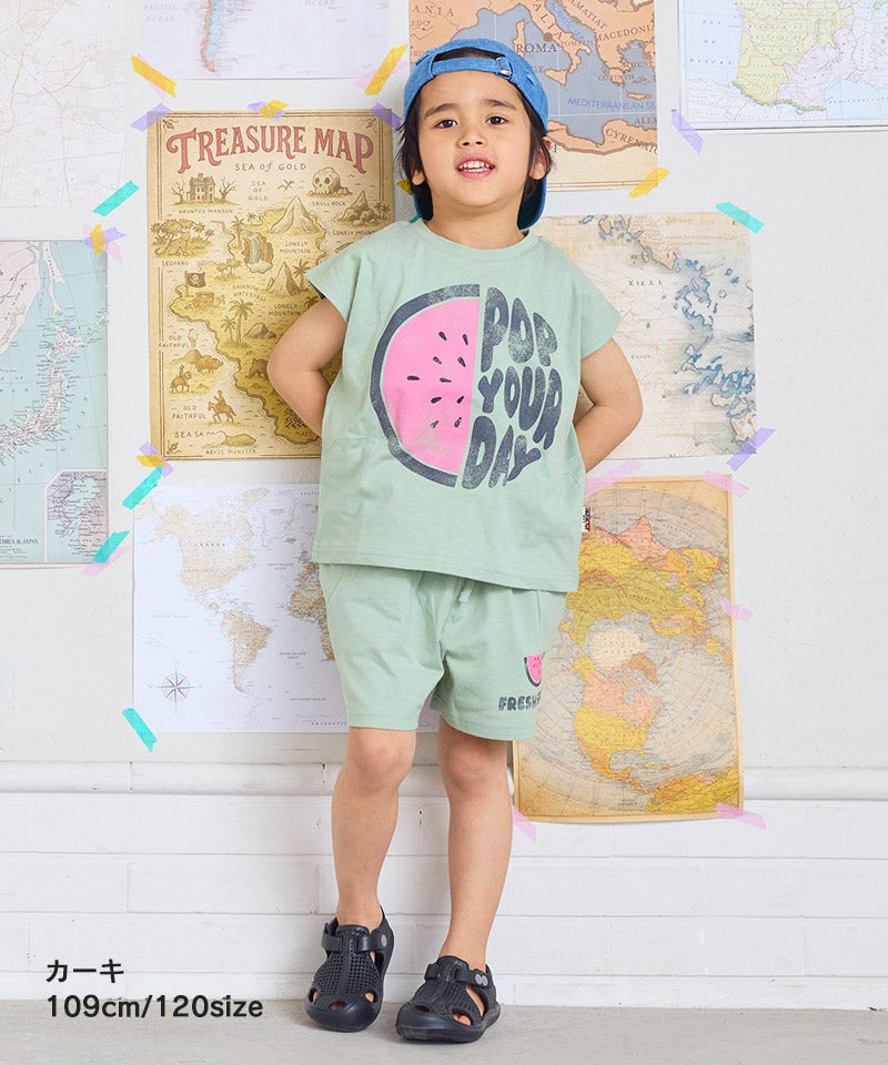 【美品】BABYL+shibori　セットアップ上下＋完売Tシャツ付 ノースリーブプリントセットアップ ｜ セットアップ ｜ 子供服の