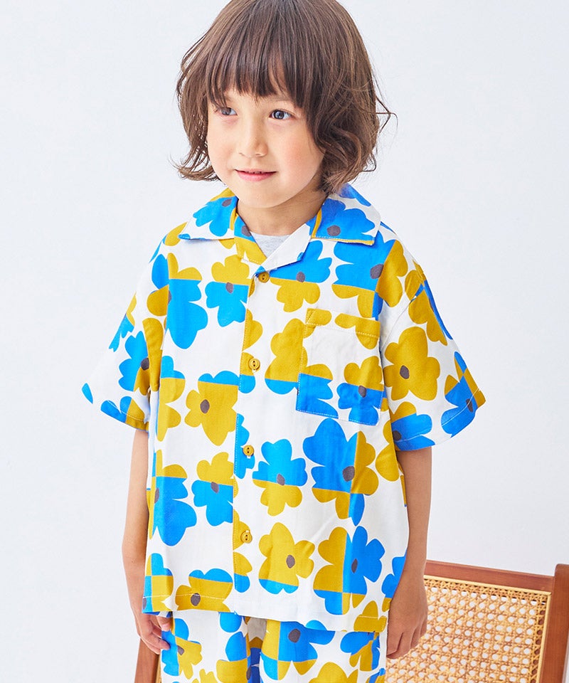 総柄オープンカラーシャツ ｜ トップス ｜ 子供服のセレクトショップ