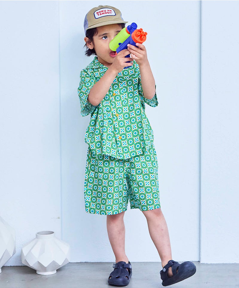 総柄オープンカラーシャツ ｜ トップス ｜ 子供服のセレクトショップ