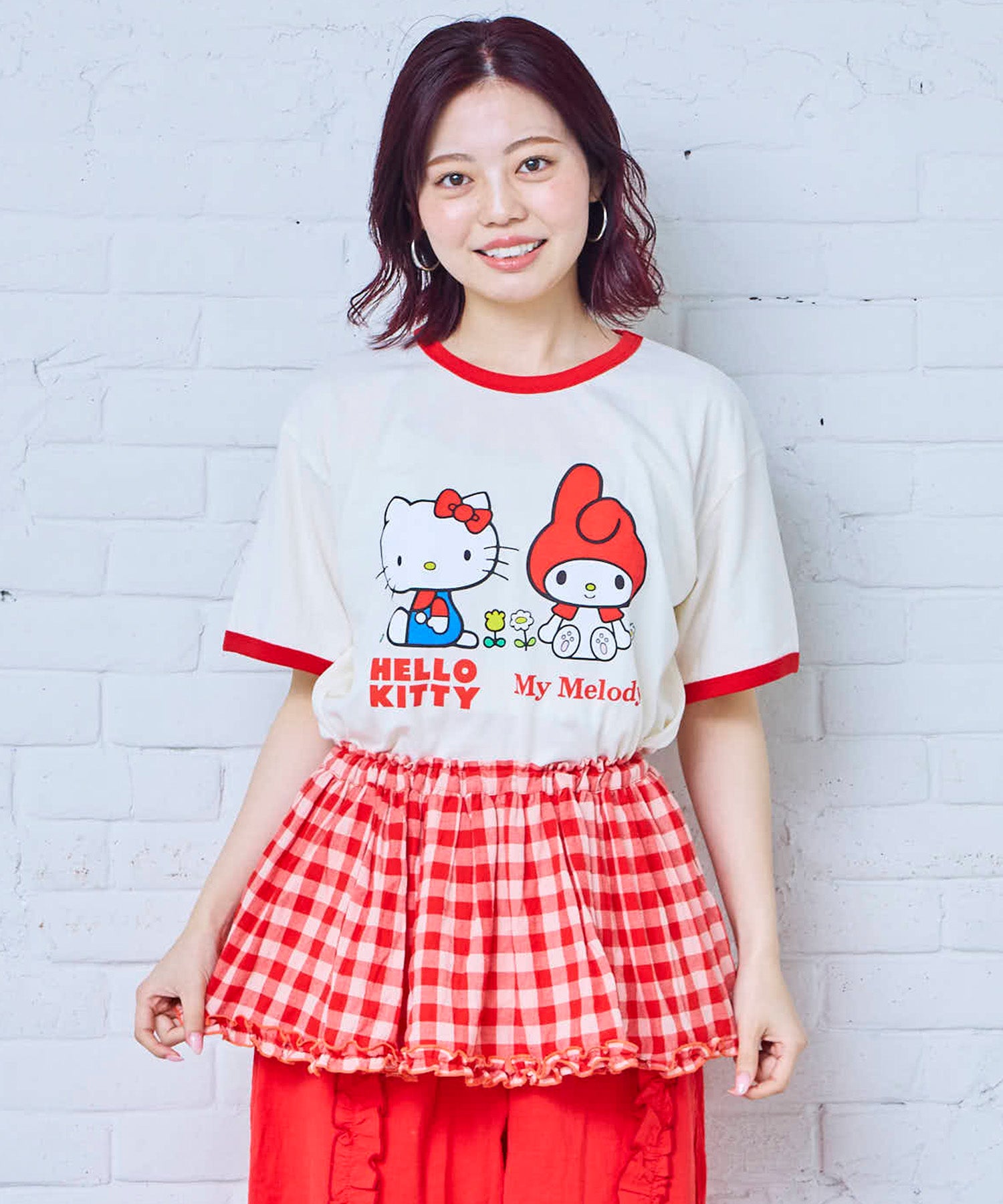 親子お揃いお洋服♡オプション一覧 別注】【親子お揃い】SANRIO プリント半袖Tシャツ/大人サイズ