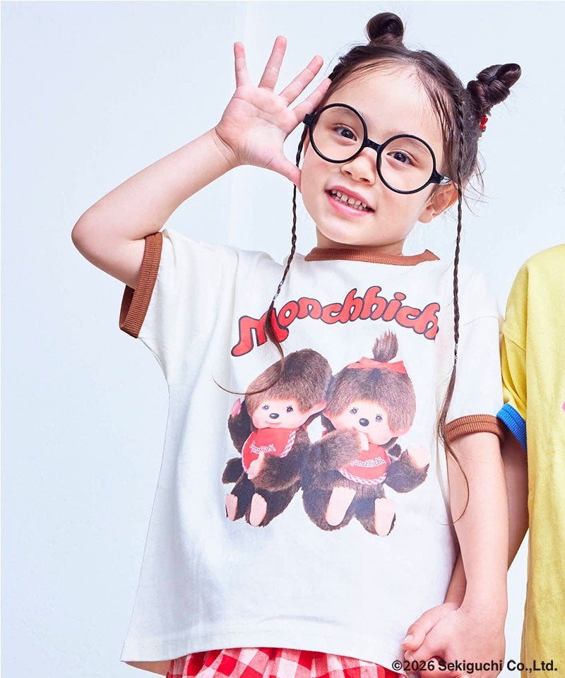 ✨専用✨モンチッチ赤い帽子とよこじま⚓マークのTシャツの子 別注】【親子お揃い】モンチッチ プリント半袖Tシャツ ｜ トップス