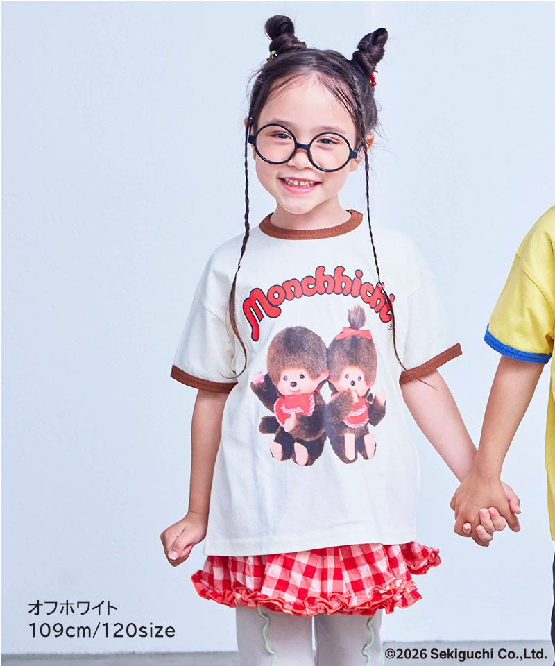 モンチッチ ペイント　シャツの男の子と女の子セット 別注】【親子お揃い】モンチッチ プリント半袖Tシャツ ｜ トップス