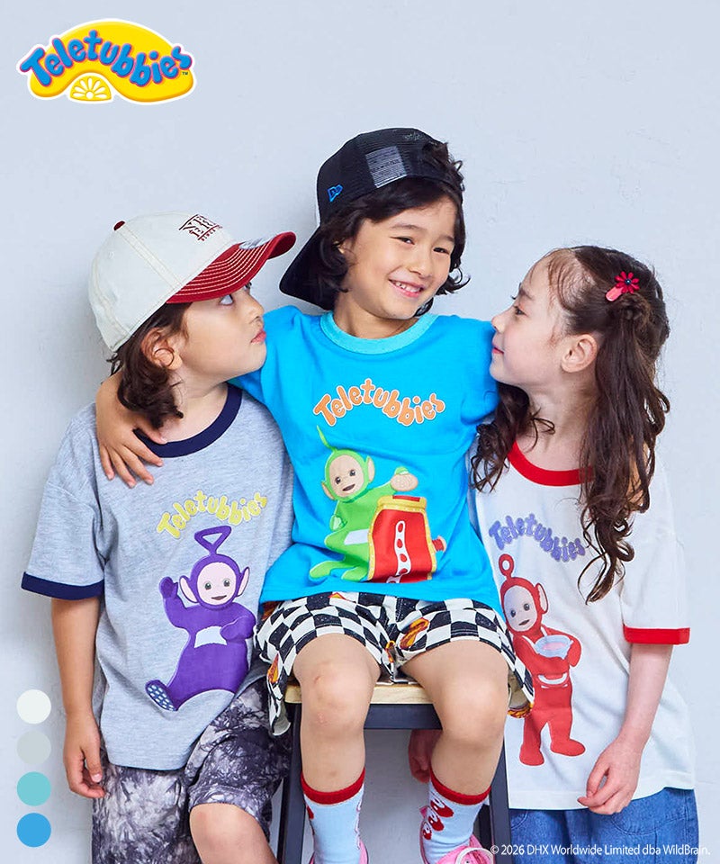 BAPEKIDSカラフルキャラクターTシャツ＆ショートパンツセット80cm正規品 別注】Teletubbies リンガープリント半袖Tシャツ ｜ トップス ｜ 子供