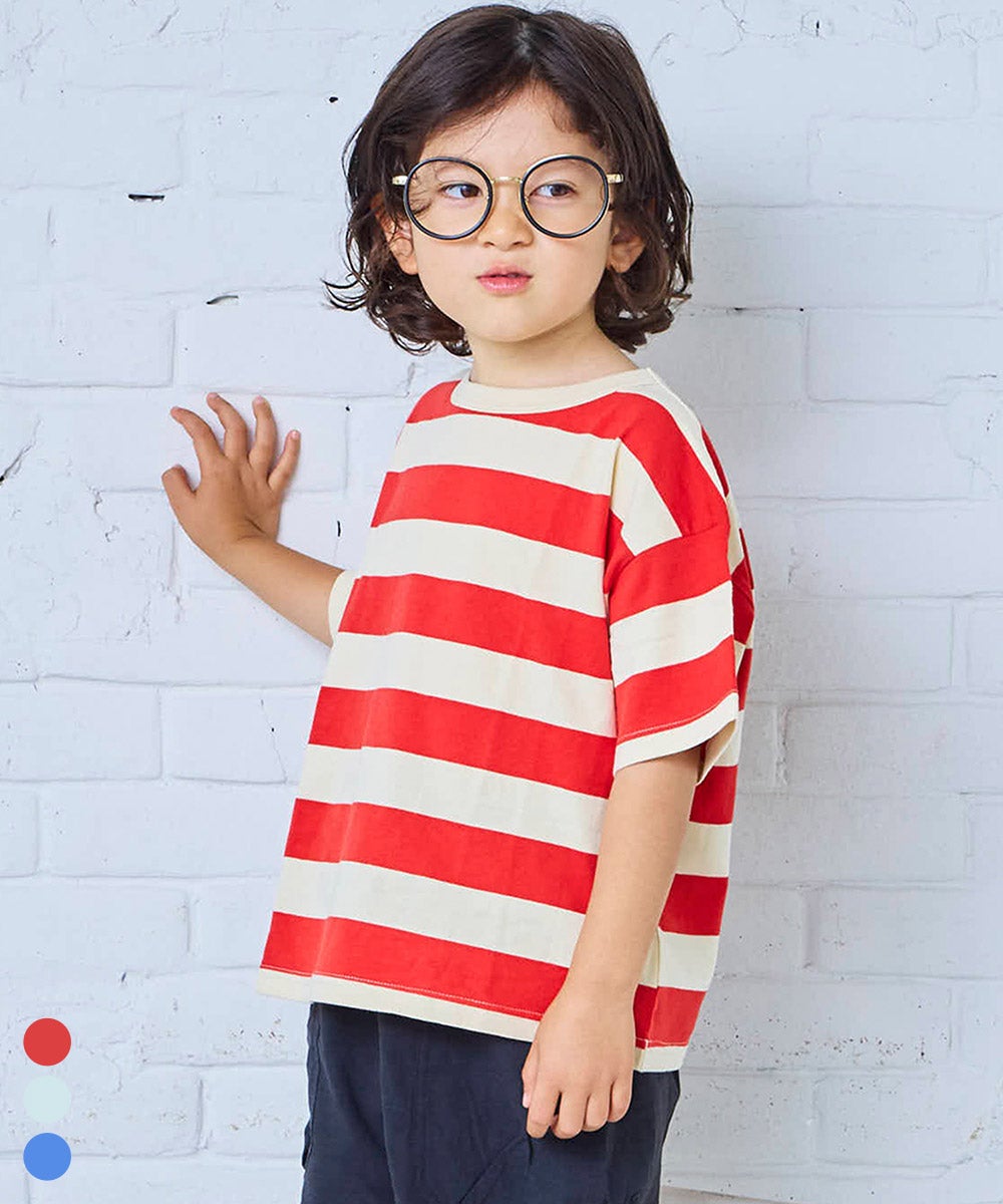 親子お揃い】ワイドボーダー半袖Tシャツ ｜ トップス ｜ 子供服の