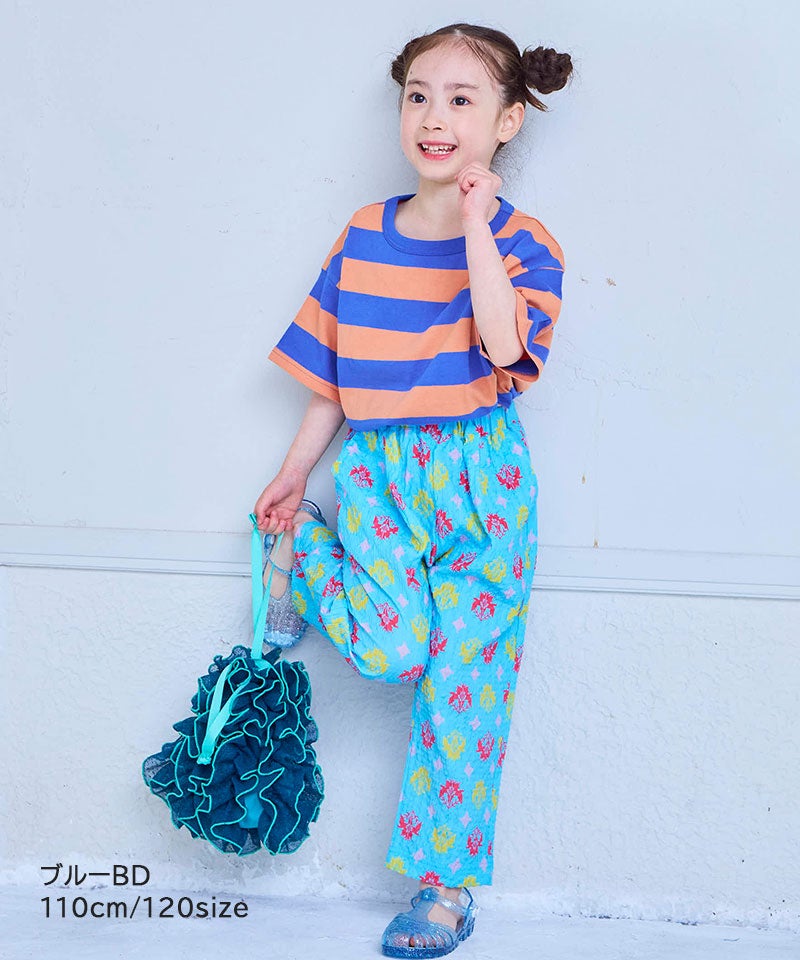 FAMILIA　ボーダーTシャツとパンツセット 90cm 親子お揃い】ワイドボーダー半袖Tシャツ ｜ トップス ｜ 子供服の